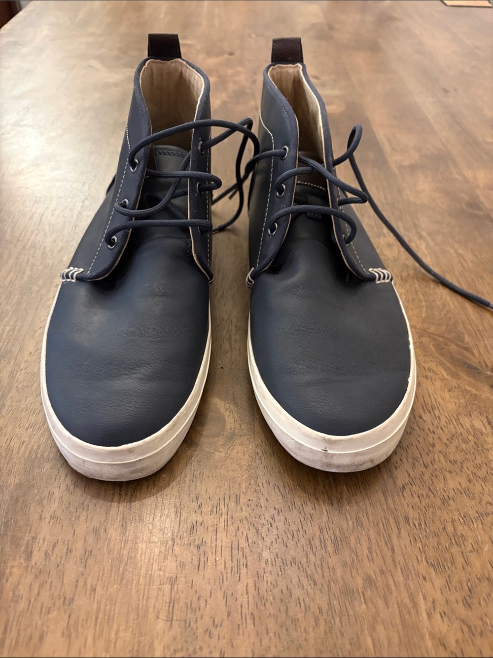 Men's Navy Goodfellow Leather Casual High-Top Sneakers